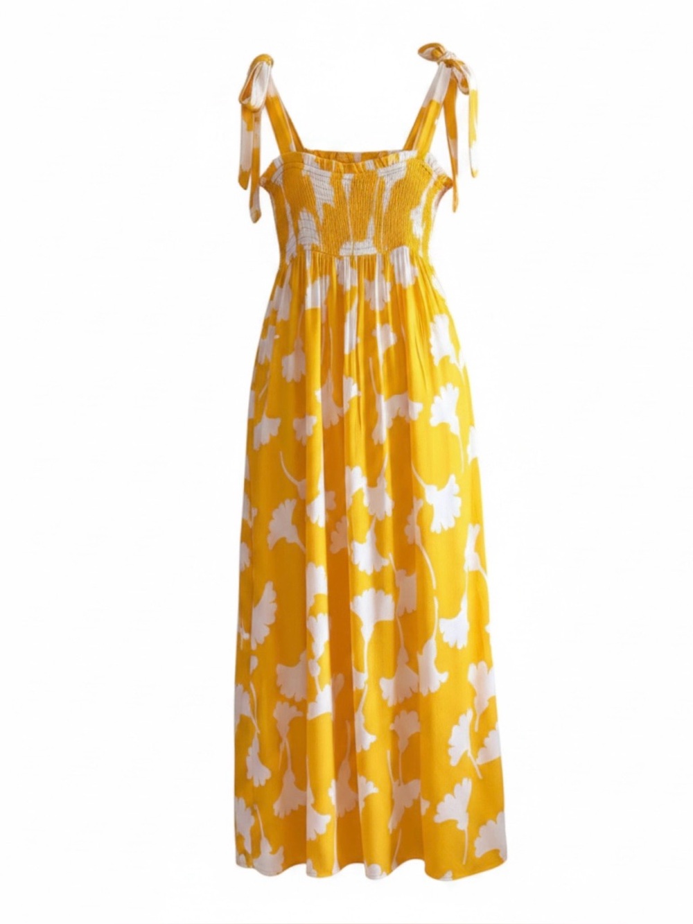 Diane Von Furstenberg  x Target Yellow & White Floral Tie-Shoulder Midi Dress S
